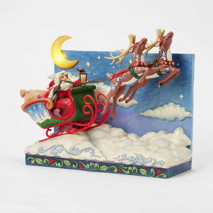 Jim Shore Heartwood Creek - 19cm Musical LED Santa Sleigh with Reindeer
