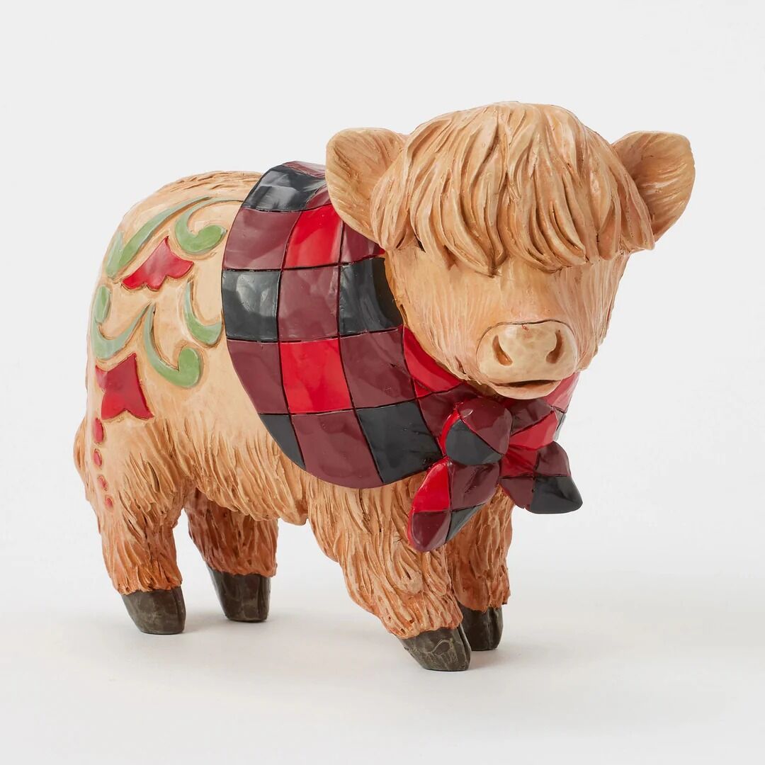 Jim Shore Heartwood Creek - Highland Glen Highland Calf With Scarf