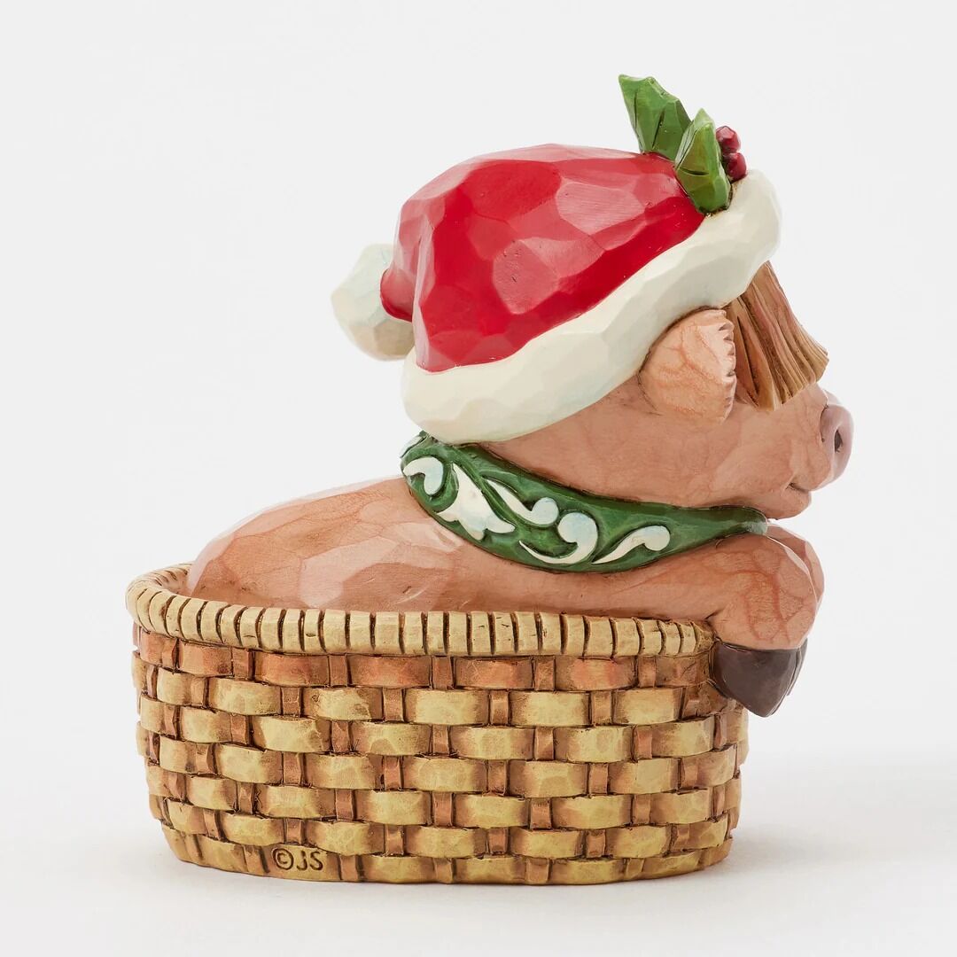 Jim Shore Heartwood Creek - Highland Cow in Basket Mini