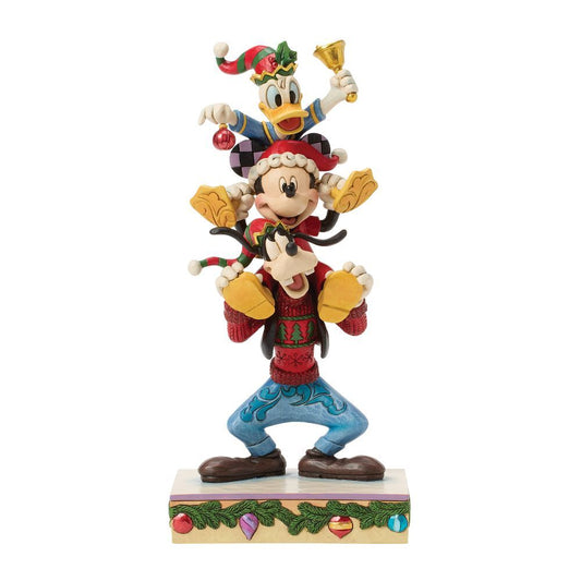 Animated character figurine with festive attire on a white background