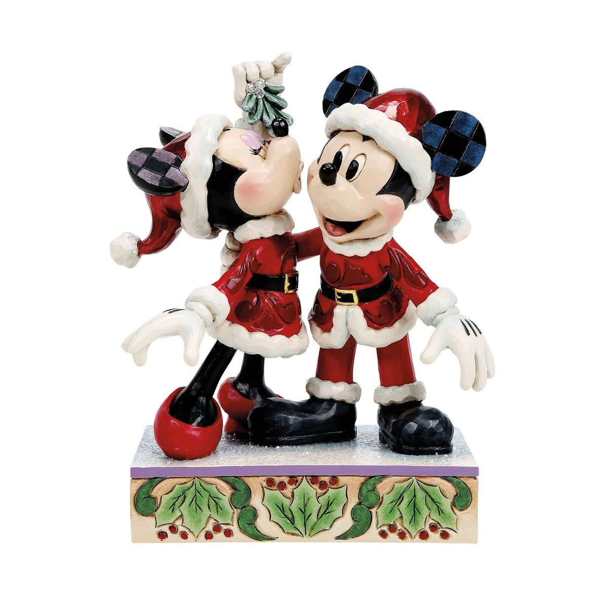 Jim Shore Disney Traditions - 17cm Mickey and Minnie Mistletoe