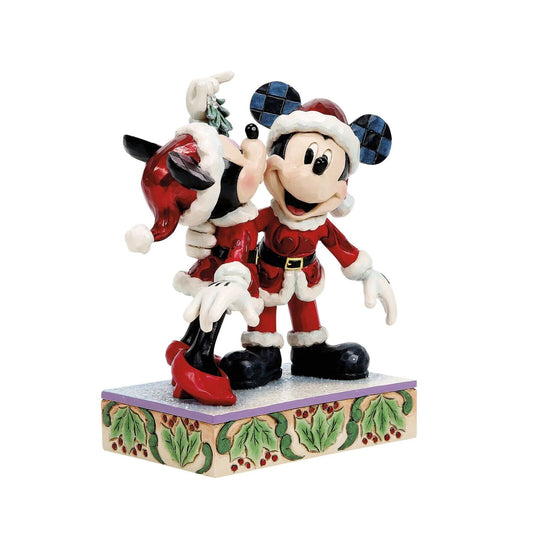 Jim Shore Disney Traditions - 17cm Mickey and Minnie Mistletoe