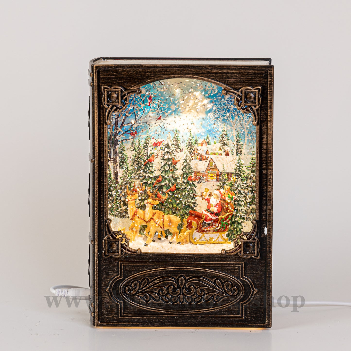 book christmas snow globe santa plani