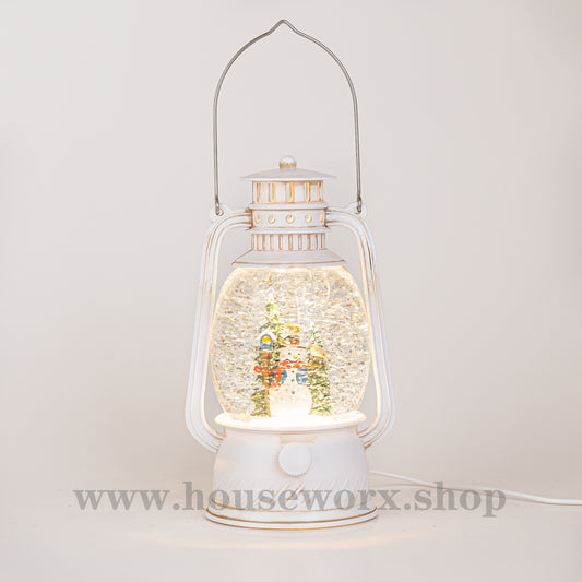 Hurricane Christmas snow globe snowman front