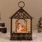 stable christmas snow globe santa