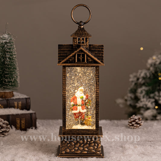 House christmas snow globes santa