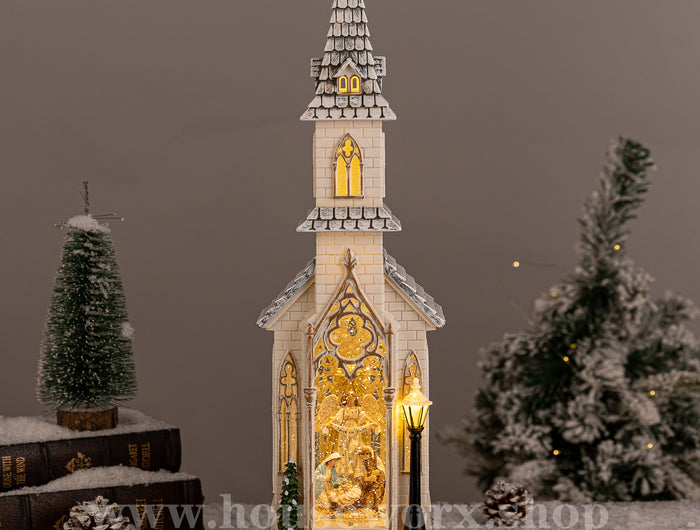 Cathedral Christmas snow globe