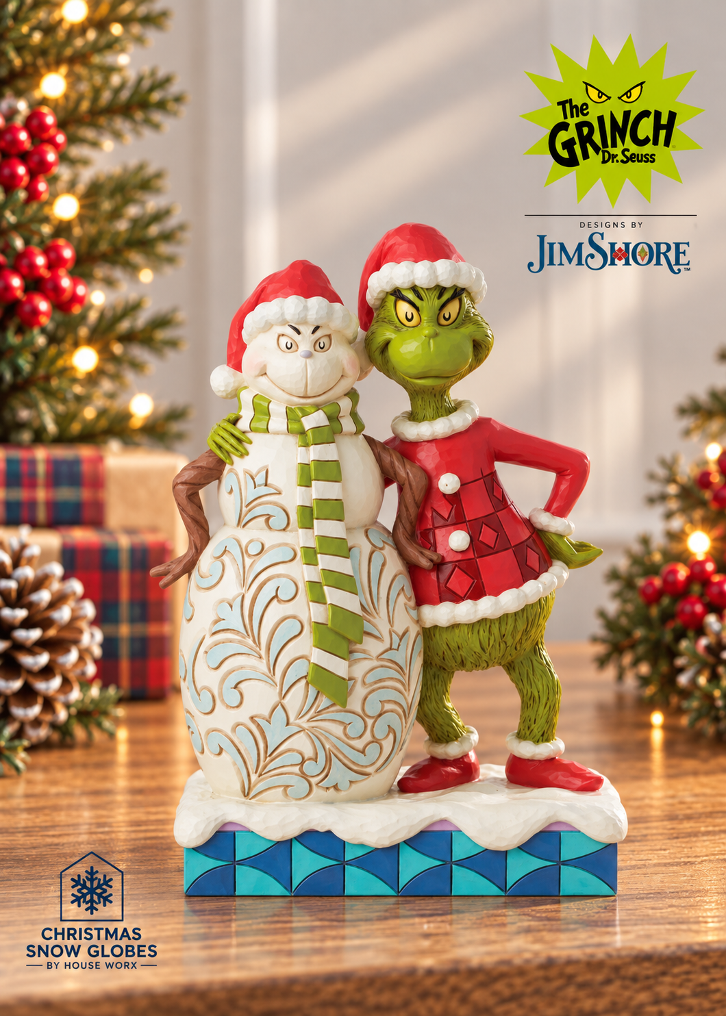 Grinch by Jim Shore - 20cm/7.8" Grinch with Grinchy Snowman
