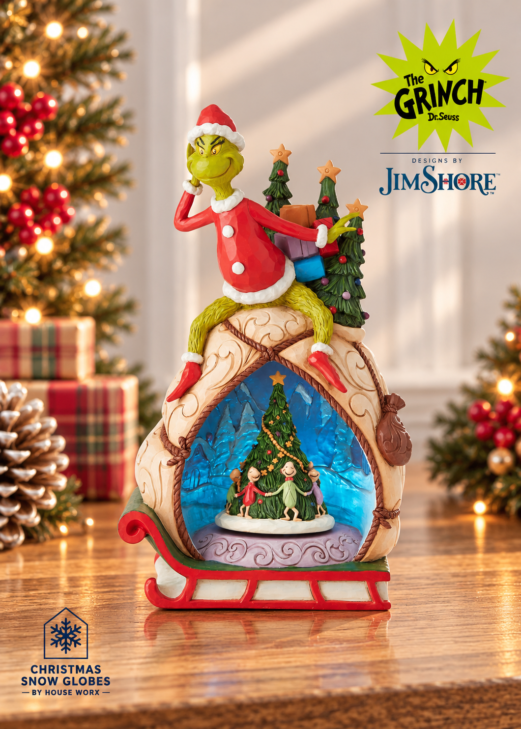 Grinch by Jim Shore - 29cm/11.5" Grinch with Lit Rotating Scene