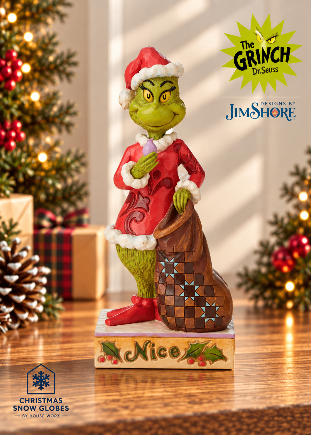 Grinch by Jim Shore - 21cm/8.3" Grinch 2-Sided Naughty/Nice