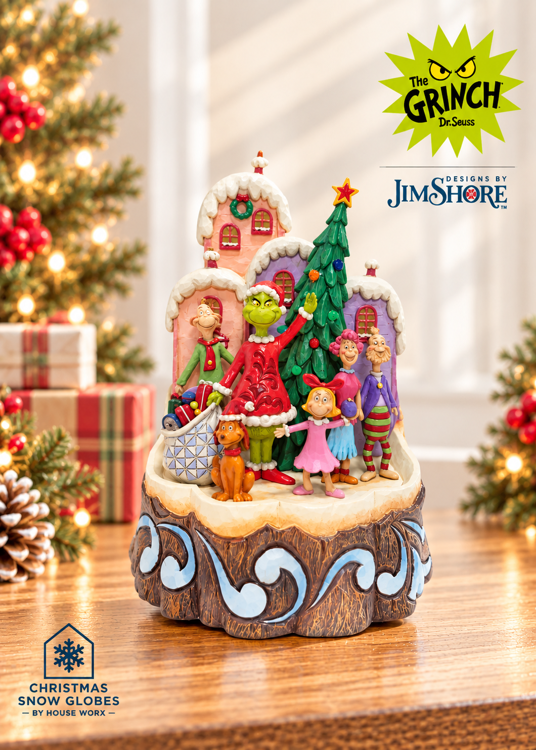 Grinch by Jim Shore - 22.5cm/8.8" Grinch Lit Carved by Heart