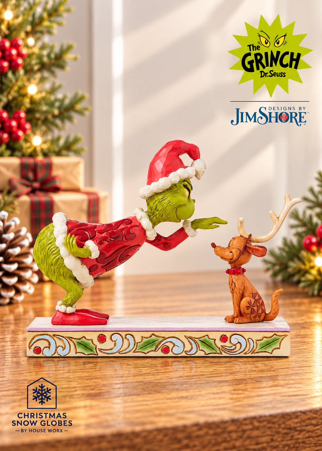 Grinch by Jim Shore - 14cm/5.5" Grinch Patting Max