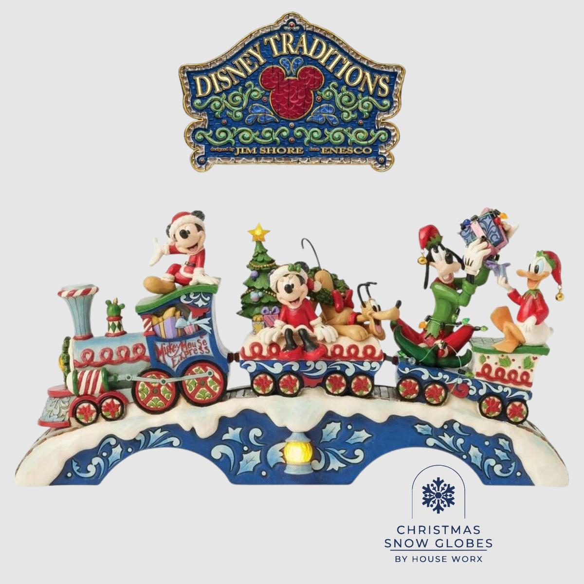 Jim Shore Disney Traditions - 22cm Mickey & Friends LED Musical Christmas Train