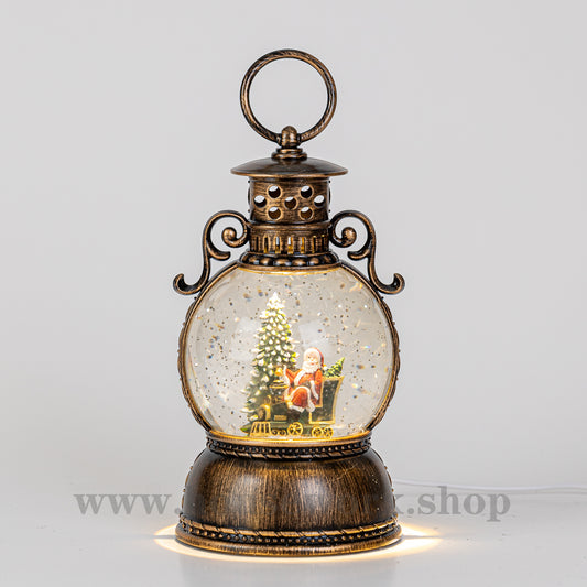 Court christmas snow globe santa and sleigh front