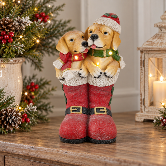 Puppy Boots Christmas Figurine