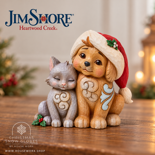 Jim Shore Heartwood Creek - Christmas Dog and Cat