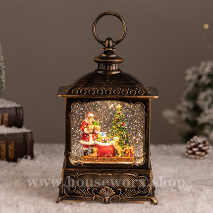 European Christmas snow globe santa and dog