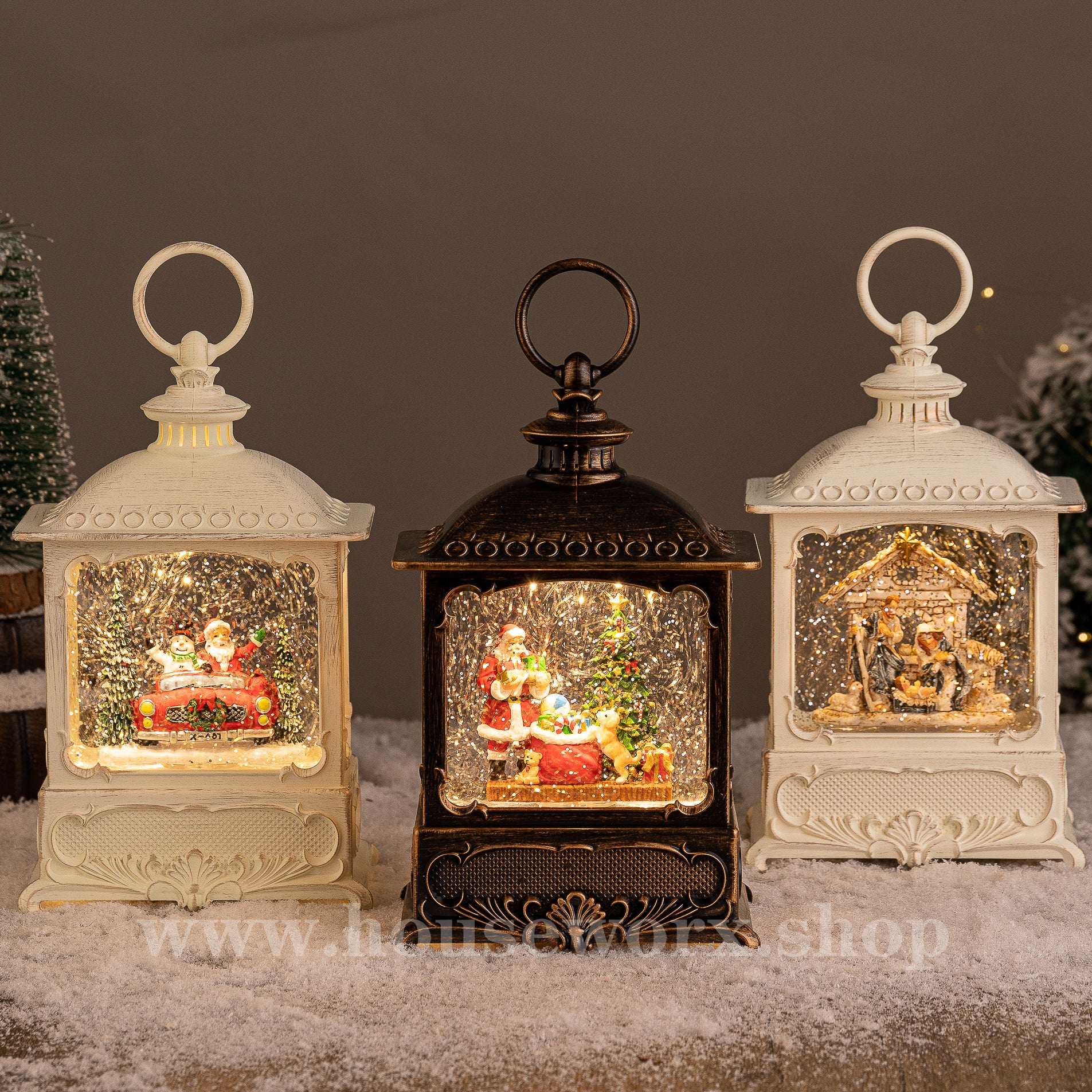 European christmas snow globe group