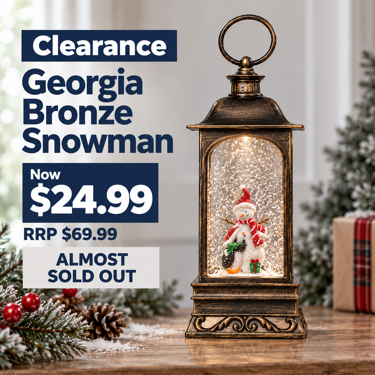Georgia Bronze Snowman - LOW STOCK