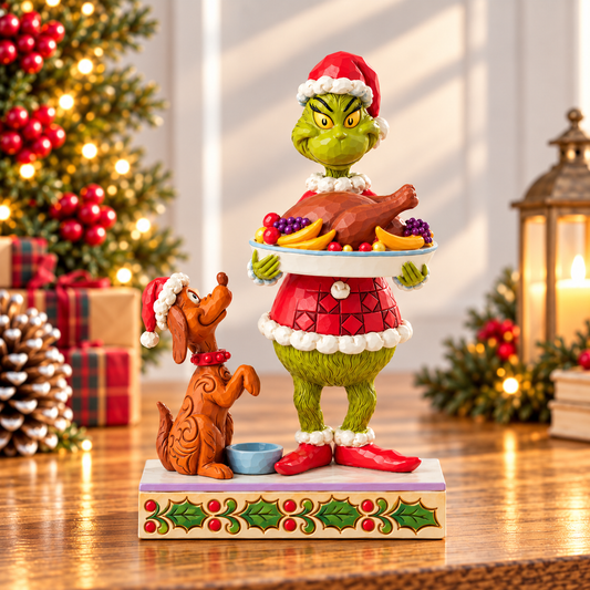 Grinch by Jim Shore - 19cm/7.5" Grinch with Christmas Dinner