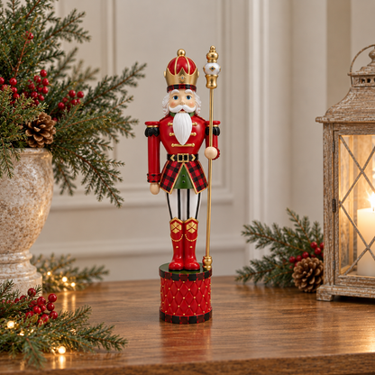Tartan Sceptre Nutcracker Figurine