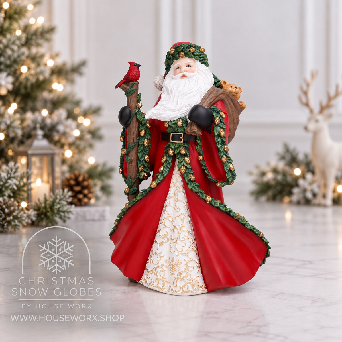 Woodland Wanderer Father Christmas Figurine
