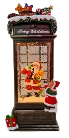 festive telephone booth snow globe