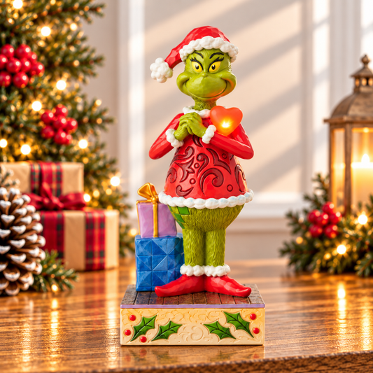 Grinch by Jim Shore - 18cm/7" Grinch With Blinking Heart