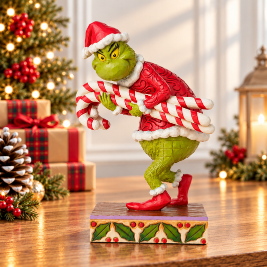 Grinch by Jim Shore - 19cm/7.5" Grinch Stealing Candy Canes