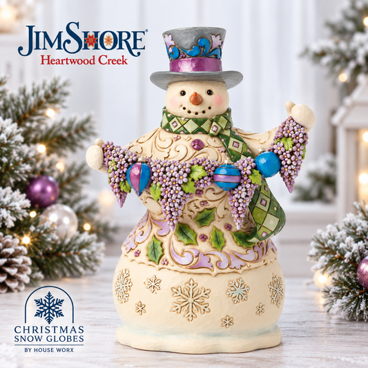 Jim Shore Heartwood Creek - 17cm Purple Snowman