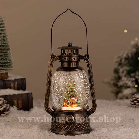 Hurricale lantern christmas tree teddy