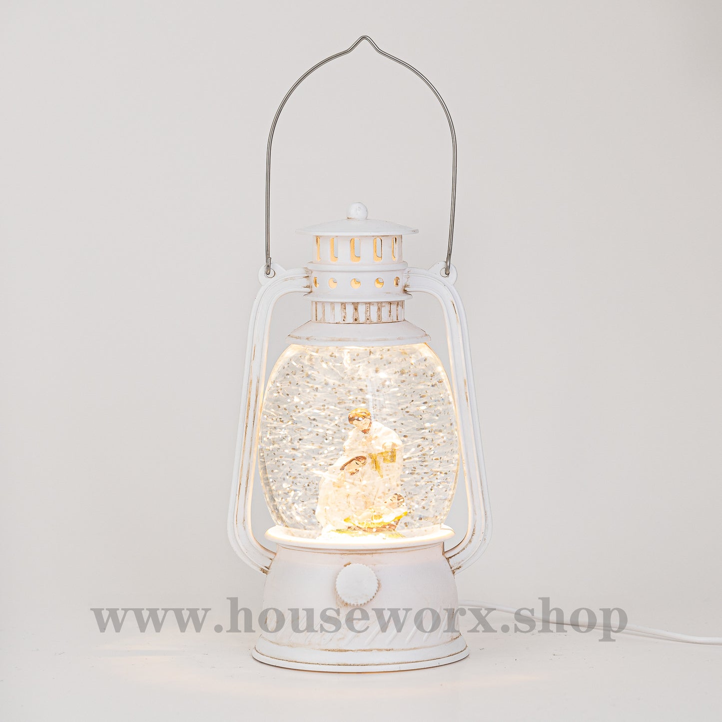Hurricane christmas snow globe nativity front
