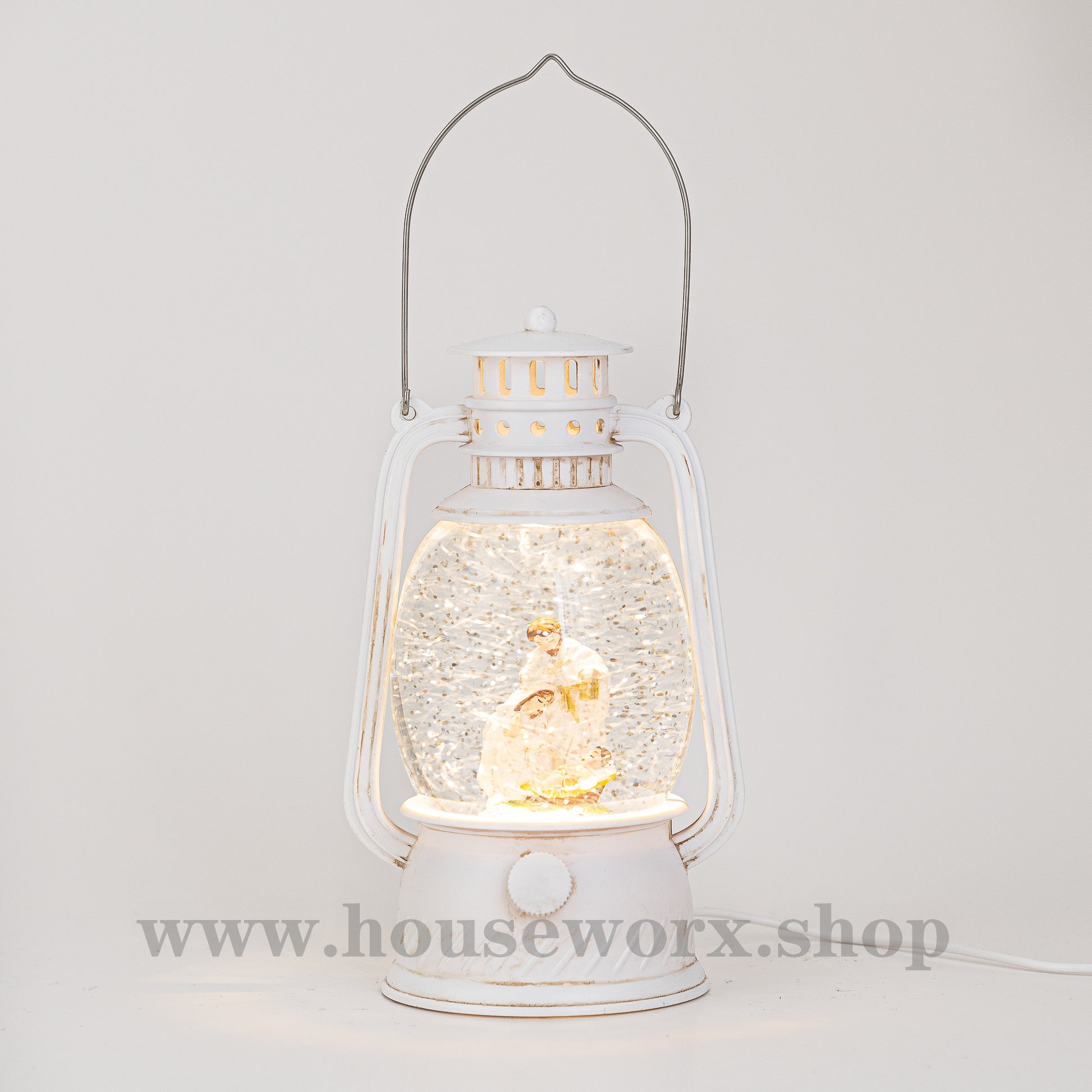 Hurricane christmas snow globe nativity front