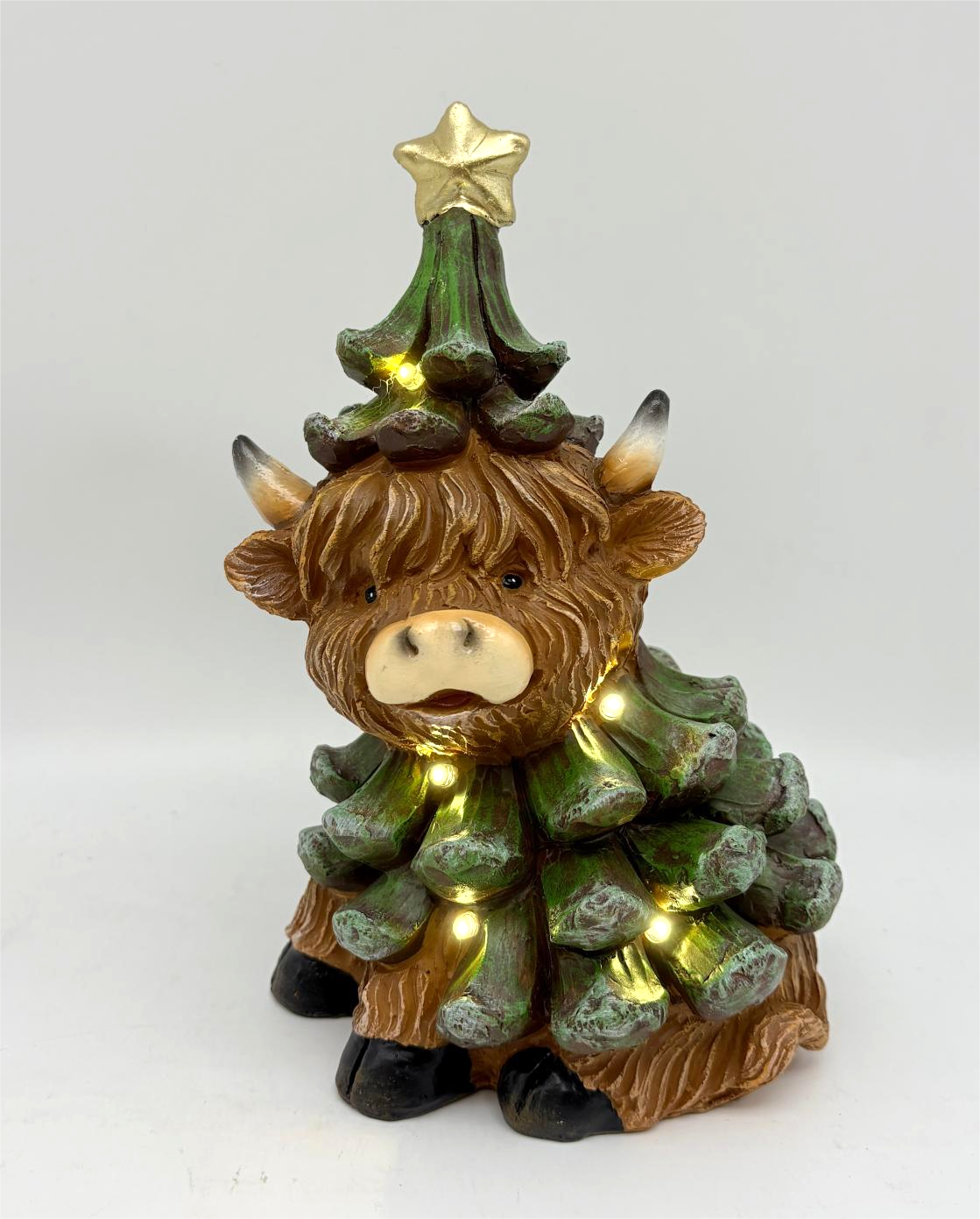 Resting Highland Cow Christmas Tree Figurine