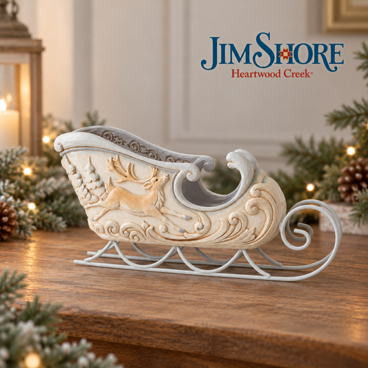 Jim Shore Heartwood Creek - 16cm Woodland Sleigh