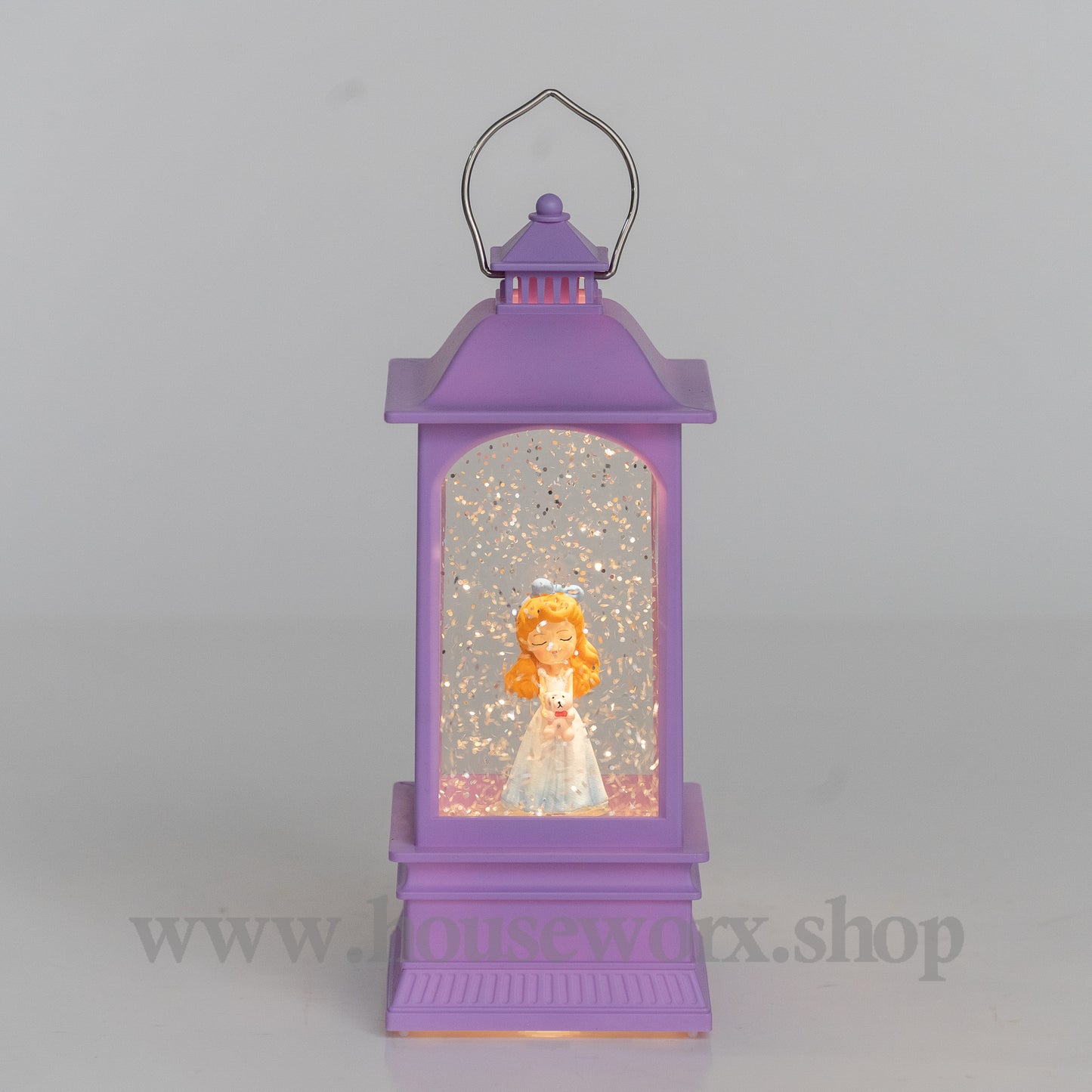 Laya white dress snow globe