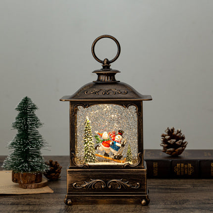 Wide Rectangular Lantern - Snowman - SALE