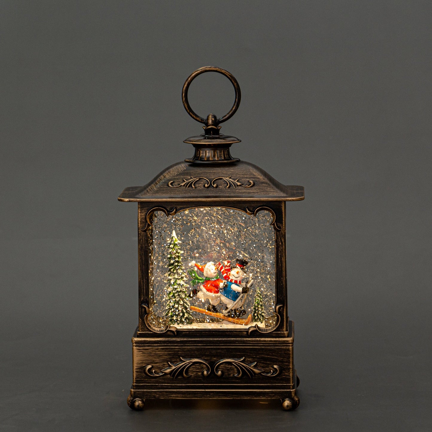 Wide Rectangular Lantern - Snowman - SALE