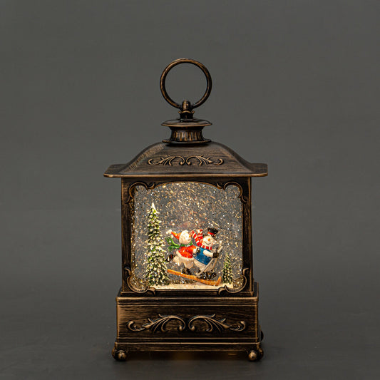 Wide Rectangular Lantern - Snowman - SALE