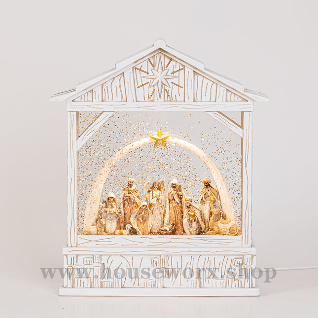 Manger christmas snow globe front