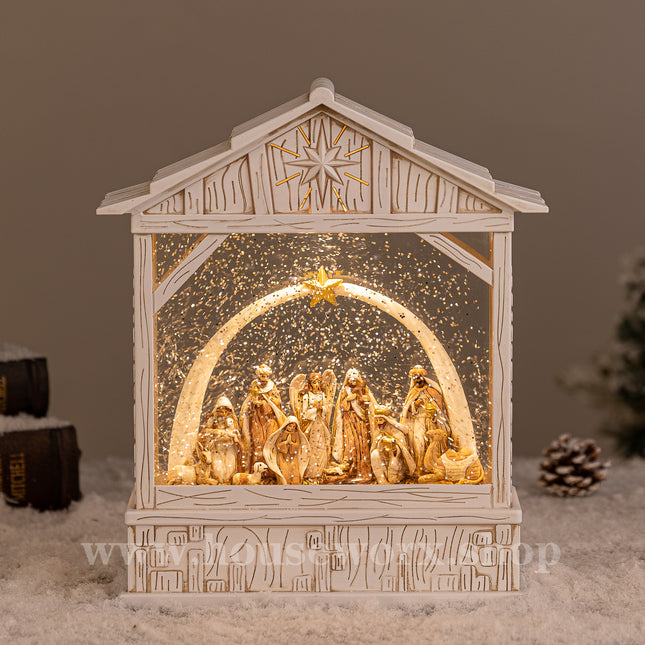 Manger christmas snow globe