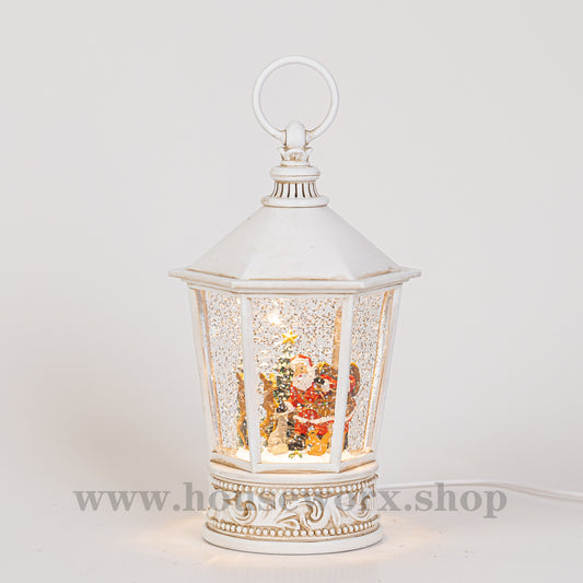 Nordic Hex Santa Snow Globe