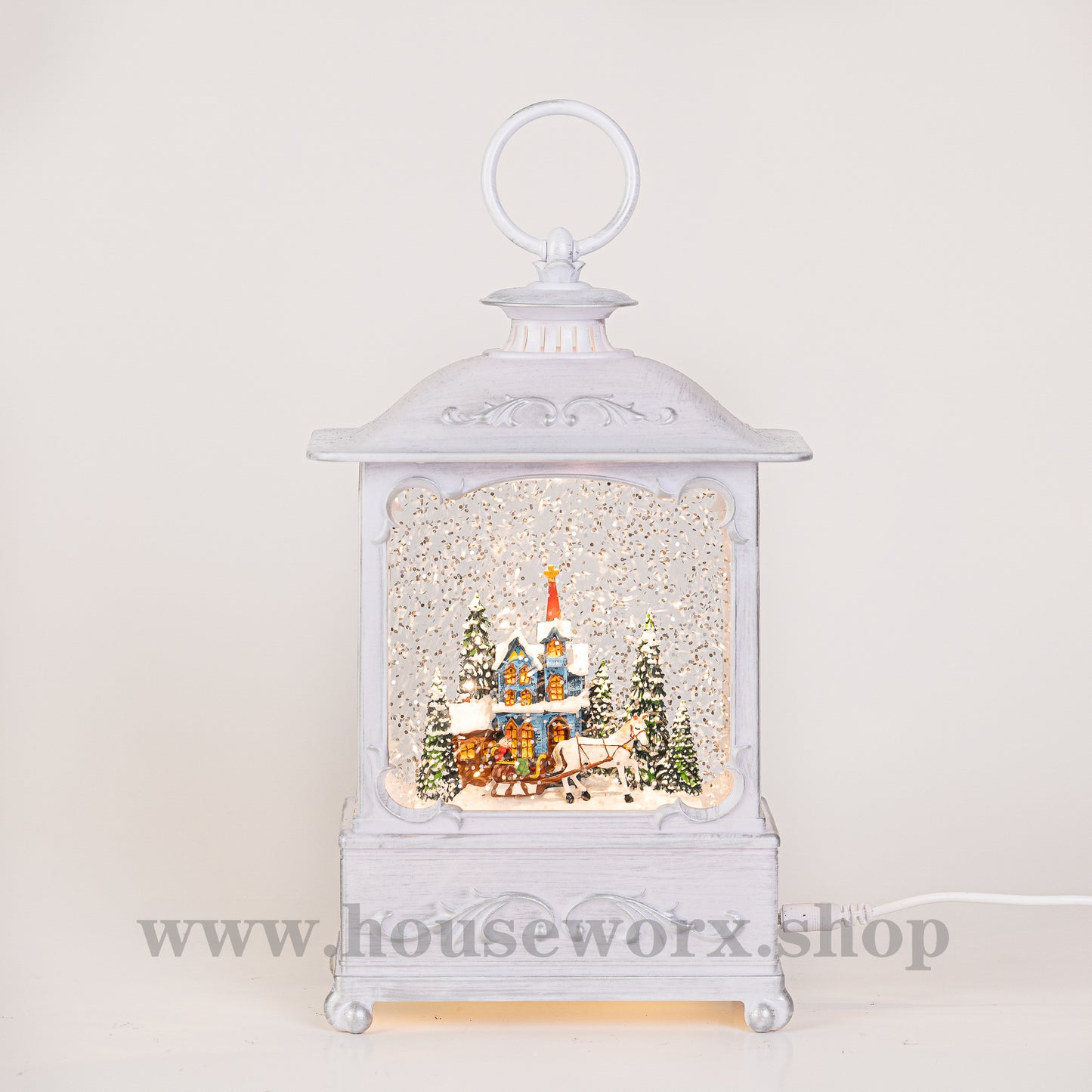 nordic christmas snow globe white