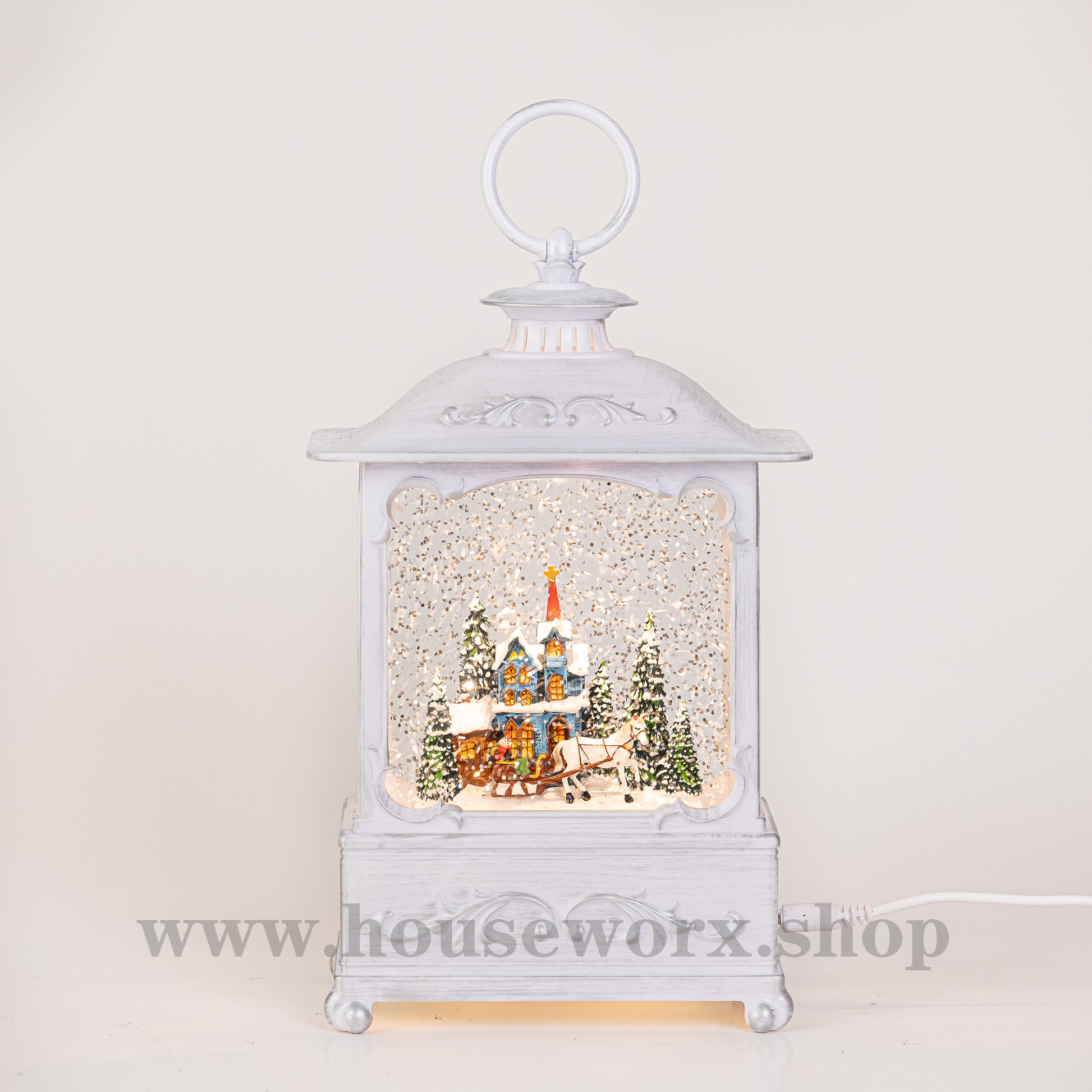 nordic christmas snow globe white