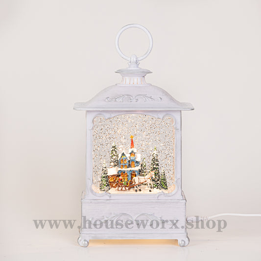 nordic christmas snow globe white