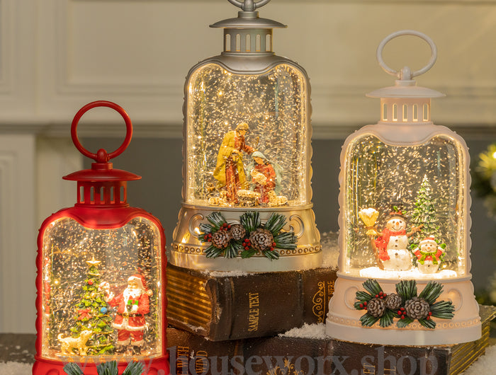Ornate bell collection snow globe set 3