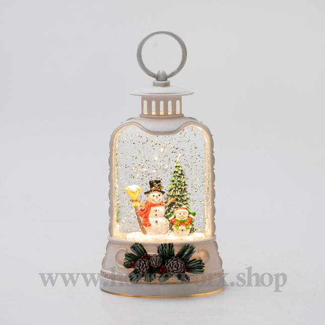 Ornate bell collection snow globe snowman