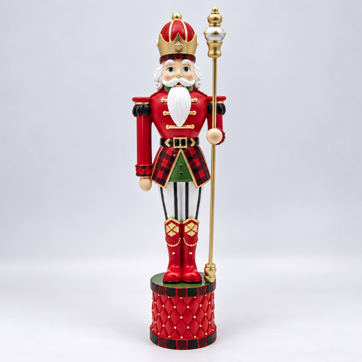 Tartan Sceptre Nutcracker Figurine