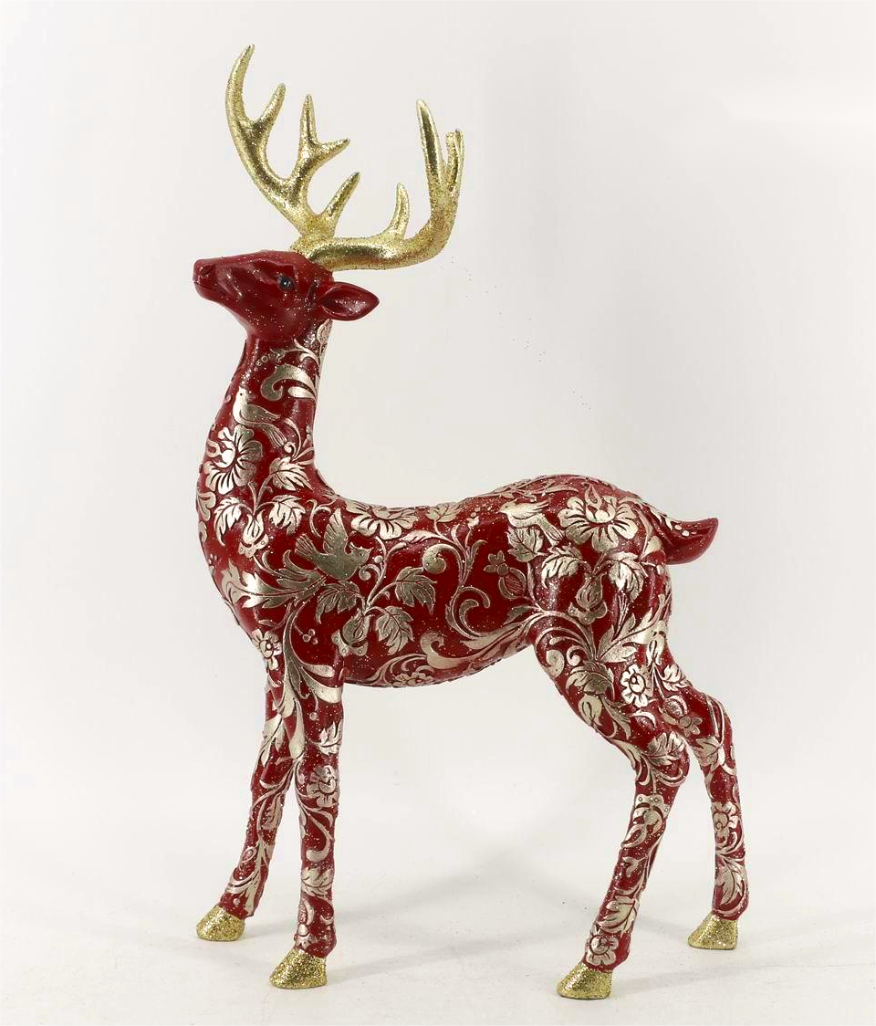 Stargazer Damask Reindeer Figurine