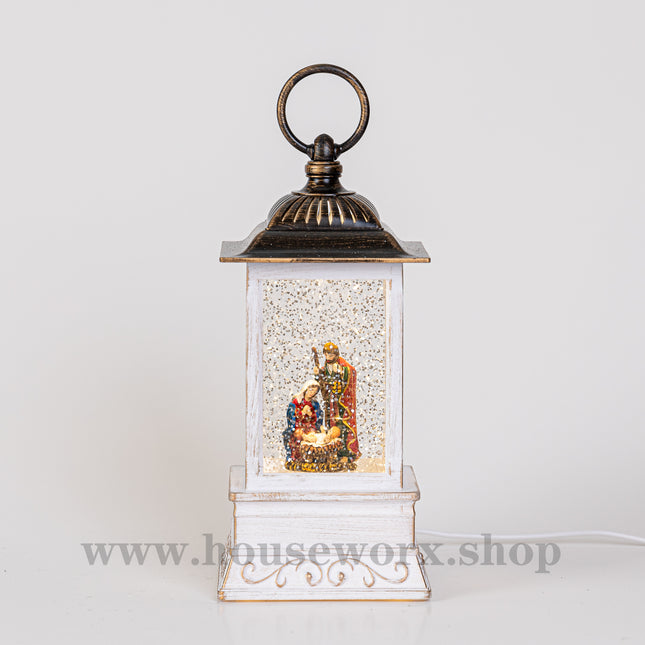 Wind Christmas snow globe nativity front